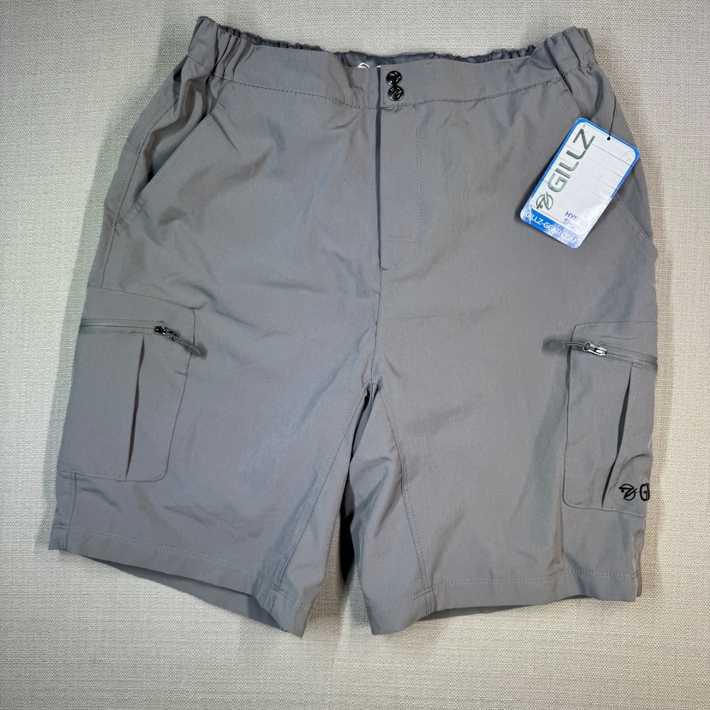 Gillz Mens Hybrid Shorts Gray Elastic Waist Size Small NWT